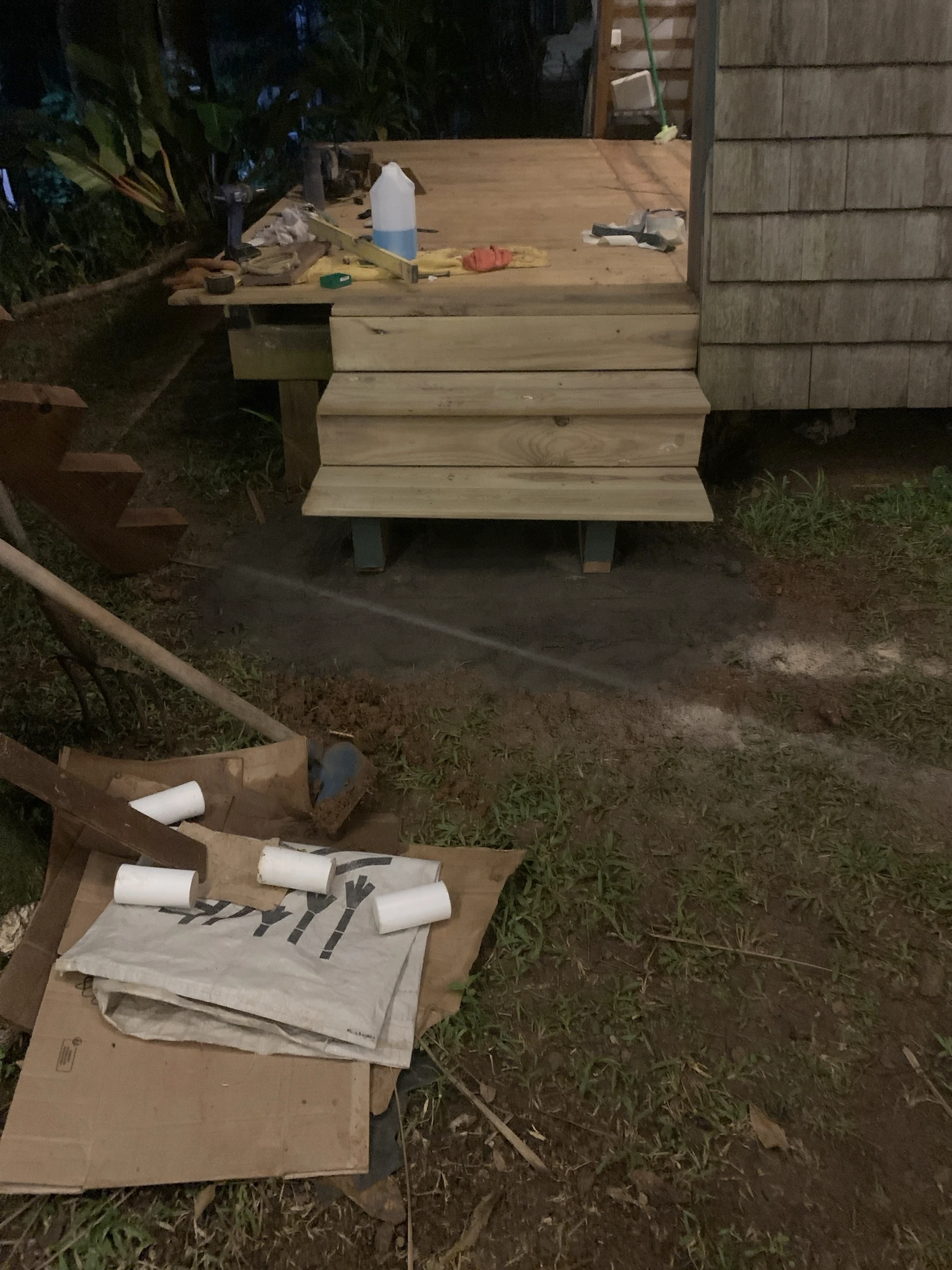 The steps in place at the end of the day