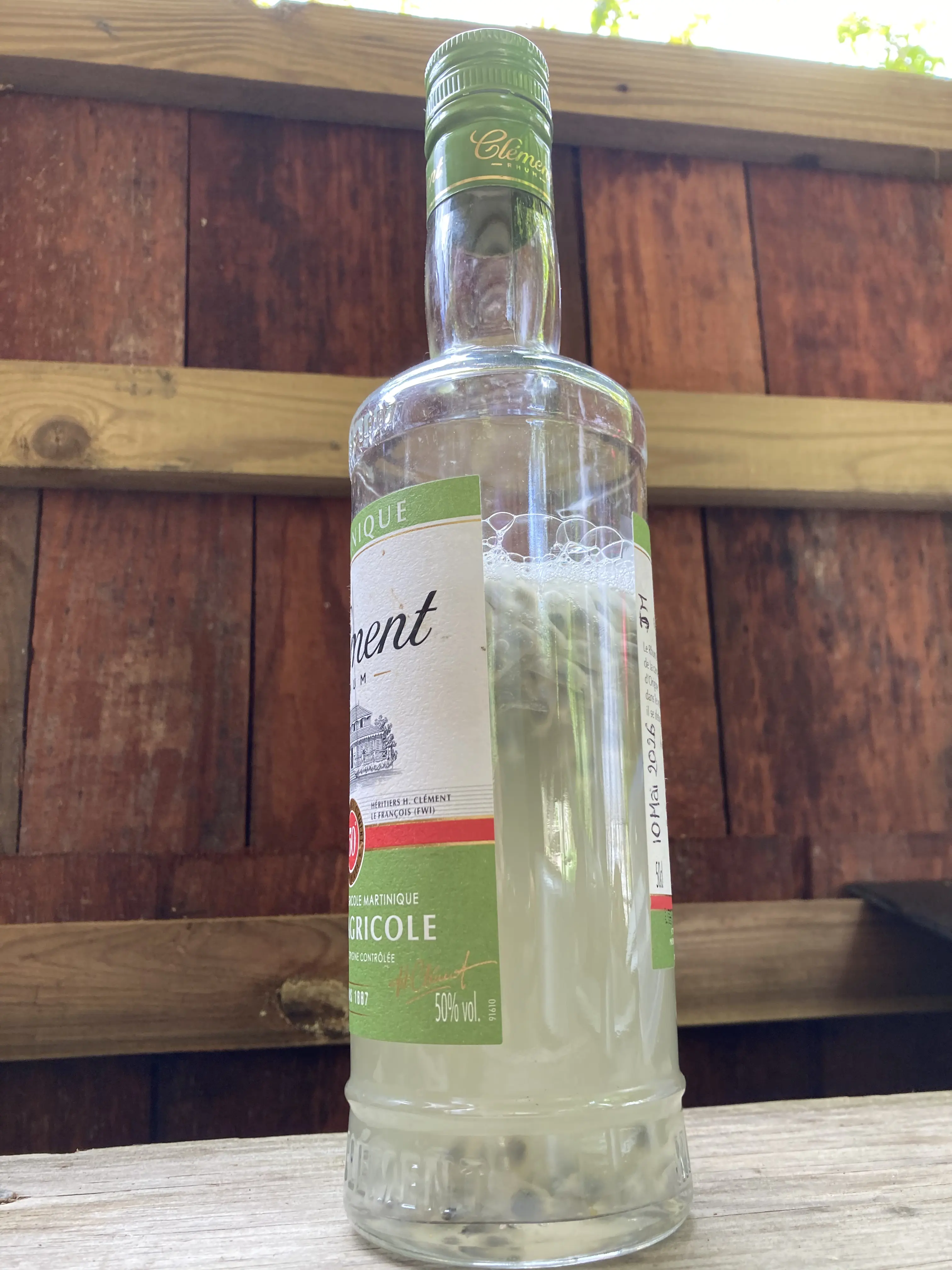 Clément bottle infusing on the shelf