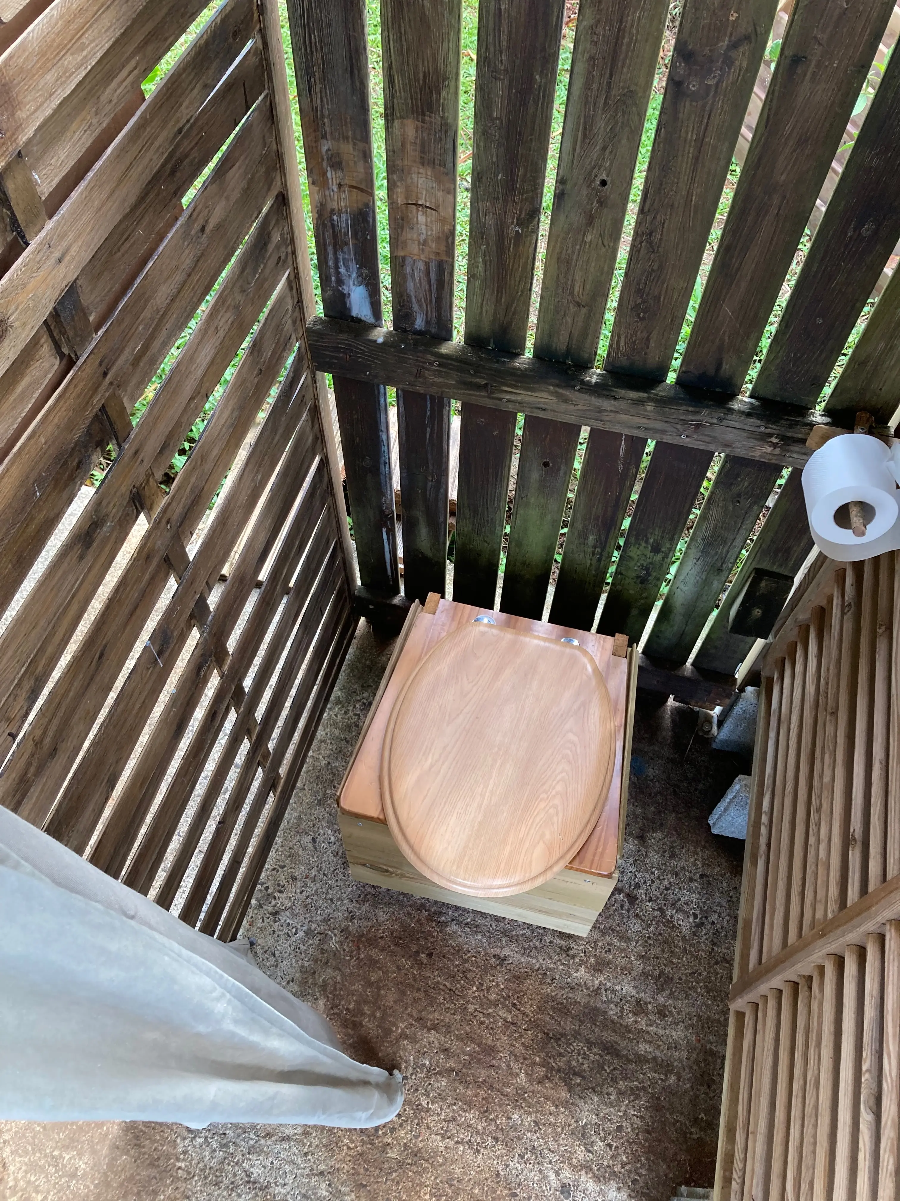 Interior of the dry toilet cabin