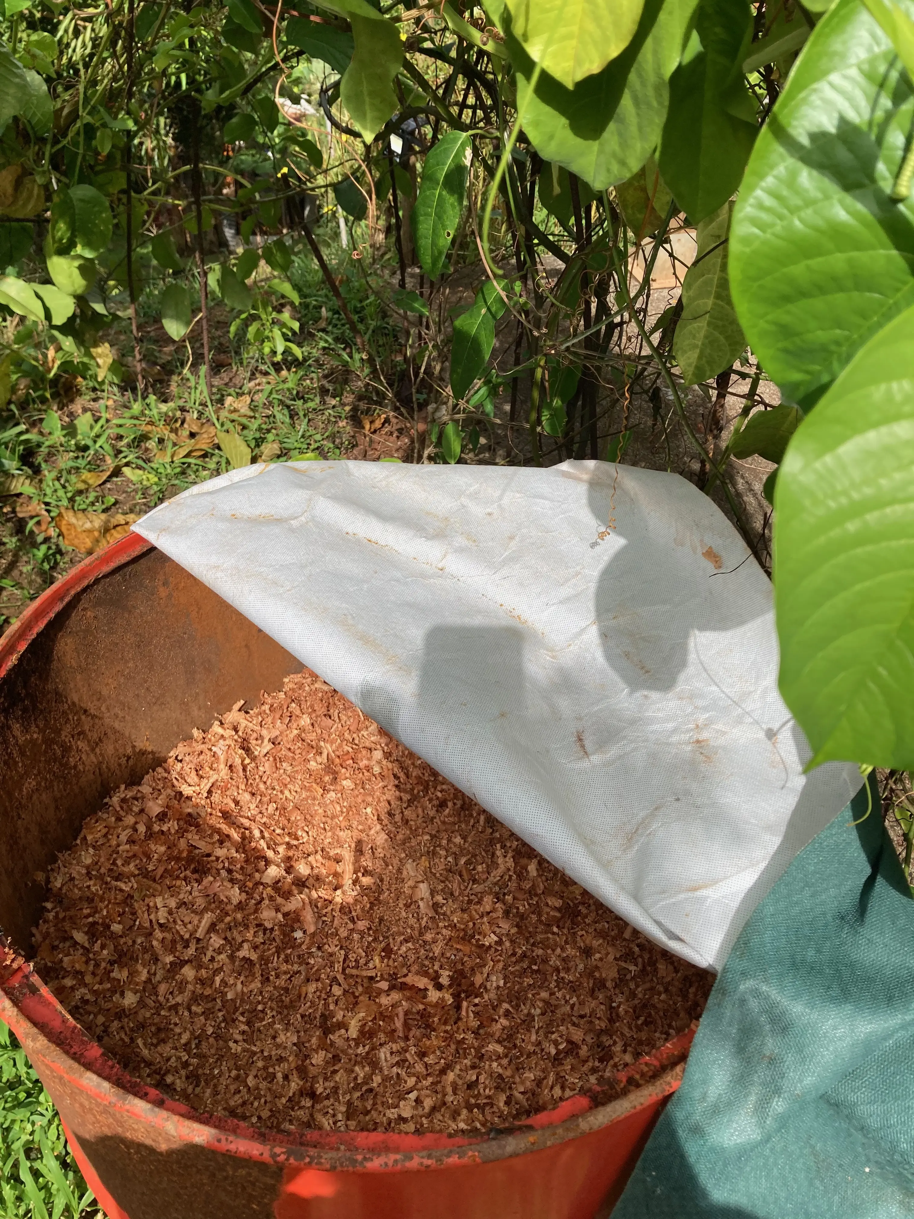 Sawdust storage for the dry toilet